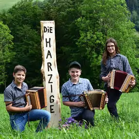Lüpfiges Musikprogramm - Schwyzerörgeli-Musik mit den jungen Goldinger Örgelibuebe, dem Trio Die Harzige und dem Echo vom Frohberg mit urchigen Alphornklängen - auch zum Ausprobieren.